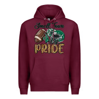 Burgundy small town big pride green Premium Hoodie - MaliasSmallBusiness