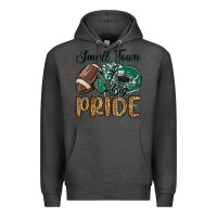 Charcoal Heather small town big pride green Premium Hoodie - MaliasSmallBusiness