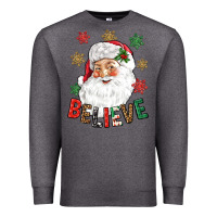 Charcoal Heather Believe Christmas Premium Sweatshirt - NancyCooperArtShop