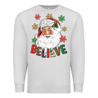 Dove Grey Believe Christmas Premium Sweatshirt - NancyCooperArtShop