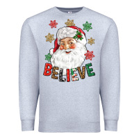 Heather Grey Believe Christmas Premium Sweatshirt - NancyCooperArtShop