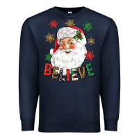 Navy Believe Christmas Premium Sweatshirt - NancyCooperArtShop