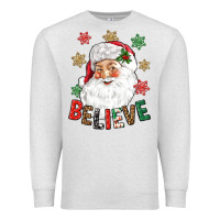 Oatmeal Heather Believe Christmas Premium Sweatshirt - NancyCooperArtShop