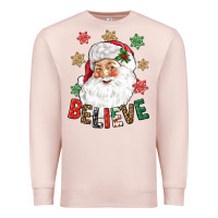 Pale Pink Believe Christmas Premium Sweatshirt - NancyCooperArtShop