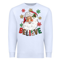 White Believe Christmas Premium Sweatshirt - NancyCooperArtShop