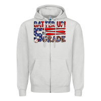 Dove Grey batter up 5th grade Zipper Hoodie - JahusDesignShop