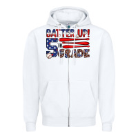 White batter up 5th grade Zipper Hoodie - JahusDesignShop