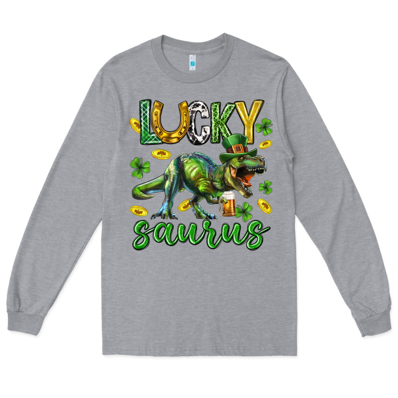 Lucky Saurus St.patricks Day Long Sleeve Tee by Neo Western | Teevron