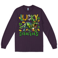 Plum Lucky saurus st.patricks day Long Sleeve Tee - Neo Western