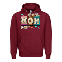 Burgundy daisy mom Zipper Hoodie - AdoDesignShop