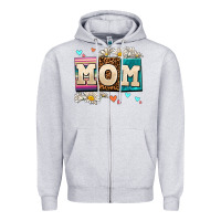 Heather Grey daisy mom Zipper Hoodie - AdoDesignShop