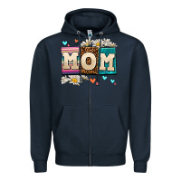 Navy daisy mom Zipper Hoodie - AdoDesignShop