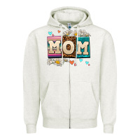 Oatmeal Heather daisy mom Zipper Hoodie - AdoDesignShop