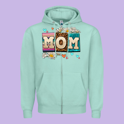 Daisy Mom Zipper Hoodie Designed By Adodesignshop