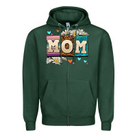 Sports Green daisy mom Zipper Hoodie - AdoDesignShop