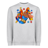 Heather Grey Autism afro girl sneakers Heavyweight Sweatshirt - RanaPortraitStore