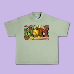 Mom Softball Urban Heavy Tee Designed By Zillion Design Studio