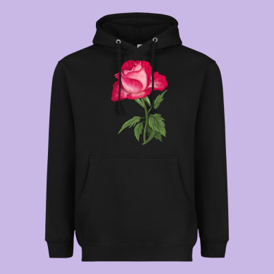 Love At First Sight Rose Heavyweight Hoodie Designed By Lillyallendesigns