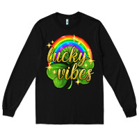 Black Lucky vibes st. patricks day Long Sleeve Tee - Neo Western
