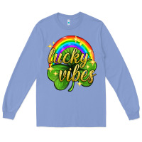 Colony Blue Lucky vibes st. patricks day Long Sleeve Tee - Neo Western
