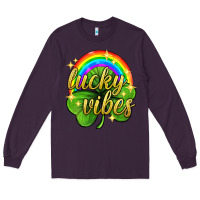 Plum Lucky vibes st. patricks day Long Sleeve Tee - Neo Western