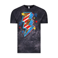 Cloud Black America lightning bolt Vintage Tee - texasbilliewilder