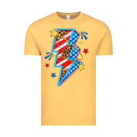Vintage Mustard America lightning bolt Vintage Tee - texasbilliewilder