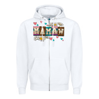White daisy mamaw Zipper Hoodie - AdoDesignShop