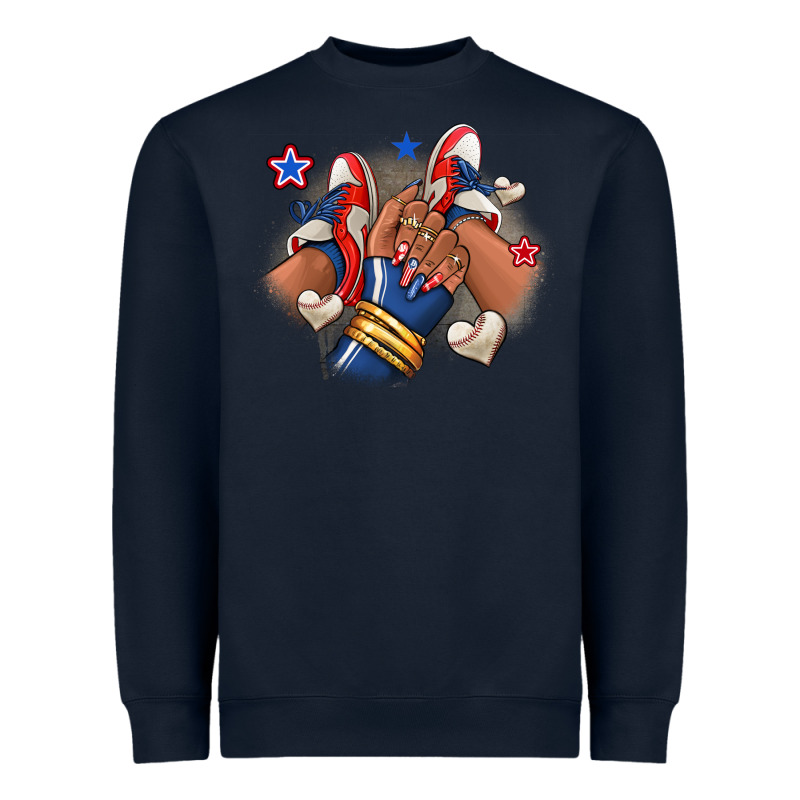 Baseball Afro Girl Sneakers Heavyweight Sweatshirt by RanaPortraitStore | Teevron