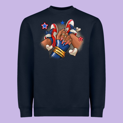 Heavyweight Sweatshirt Baseball afro girl sneakers