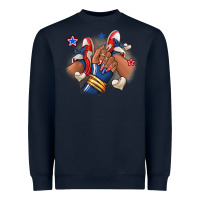 Navy Baseball afro girl sneakers Heavyweight Sweatshirt - RanaPortraitStore