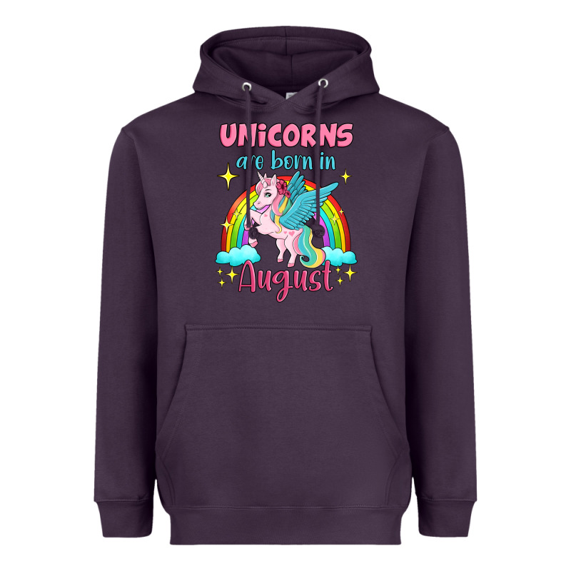 Unicorns Are Born In August Heavyweight Hoodie by Jasminsmagicworld | Teevron
