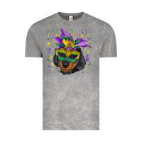 Cloud Rock mardi gras mask dachshund puppy Vintage Tee - RanaPortraitStore
