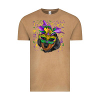 Mardi Gras Mask Dachshund Puppy Vintage Tee | Teevron