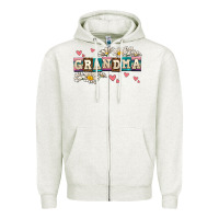 Oatmeal Heather daisy grandma Zipper Hoodie - AdoDesignShop