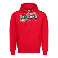 Red daisy grandma Zipper Hoodie - AdoDesignShop