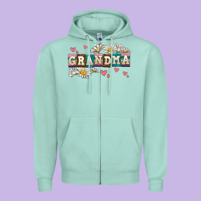 Daisy Grandma Zipper Hoodie Designed By Adodesignshop
