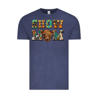Vintage Denim show mom scottish cattle Vintage Tee - BarkalooDesign