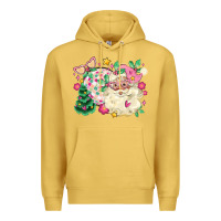Antique Gold pink santa and disco ball with christmas tree Premium Hoodie - MaliasSmallBusiness