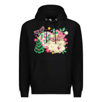 Pink Santa And Disco Ball With Christmas Tree Premium Hoodie | Teevron