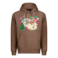 Chestnut pink santa and disco ball with christmas tree Premium Hoodie - MaliasSmallBusiness