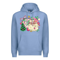 Colony Blue pink santa and disco ball with christmas tree Premium Hoodie - MaliasSmallBusiness