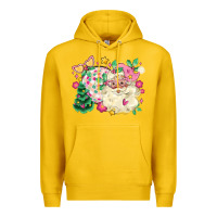 Lemon pink santa and disco ball with christmas tree Premium Hoodie - MaliasSmallBusiness