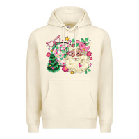 Sandshell pink santa and disco ball with christmas tree Premium Hoodie - MaliasSmallBusiness