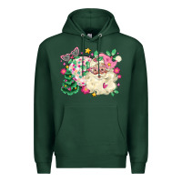 Sports Green pink santa and disco ball with christmas tree Premium Hoodie - MaliasSmallBusiness