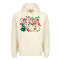 Tofu pink santa and disco ball with christmas tree Premium Hoodie - MaliasSmallBusiness