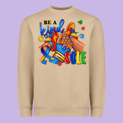 Heavyweight Sweatshirt Be a kind sole Autism afro girl sneakers