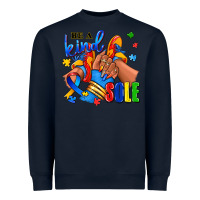 Navy Be a kind sole Autism afro girl sneakers Heavyweight Sweatshirt - RanaPortraitStore