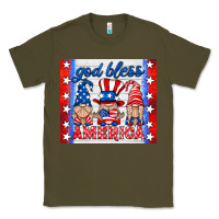 Army Green god bless America gnomes Classic Tee - HRA Design Shop