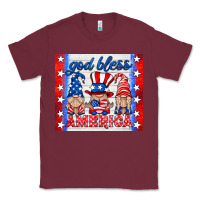 Burgundy god bless America gnomes Classic Tee - HRA Design Shop